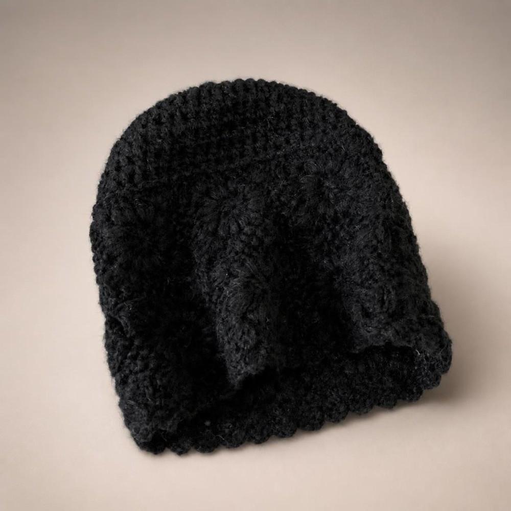 Hollow Mesh Knitted Hat Handmade Crochet Skullies Cap Retro Bucket Hat For Women