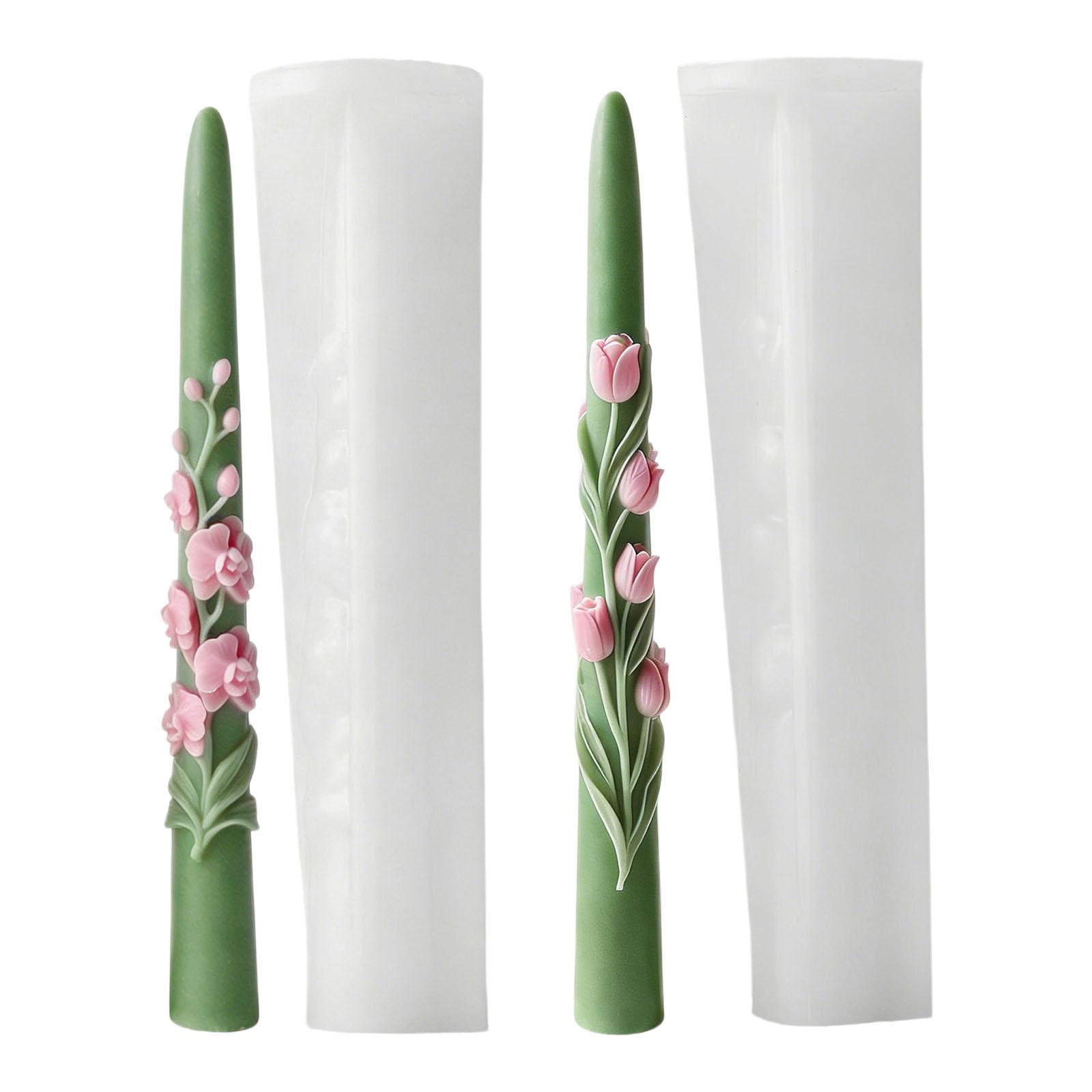 Silicone Embossed Candle Making Mould Featuring Flower Designs And Easy Releases