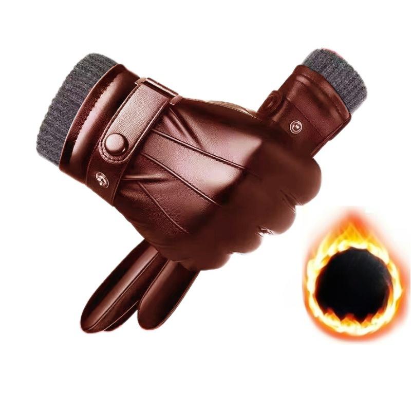 Winter Motorcycle Gloves Men's Cycling Winter Outdoor Waterproof And Cold Protection Pile Thick Riding Electric Car Warm Gloves