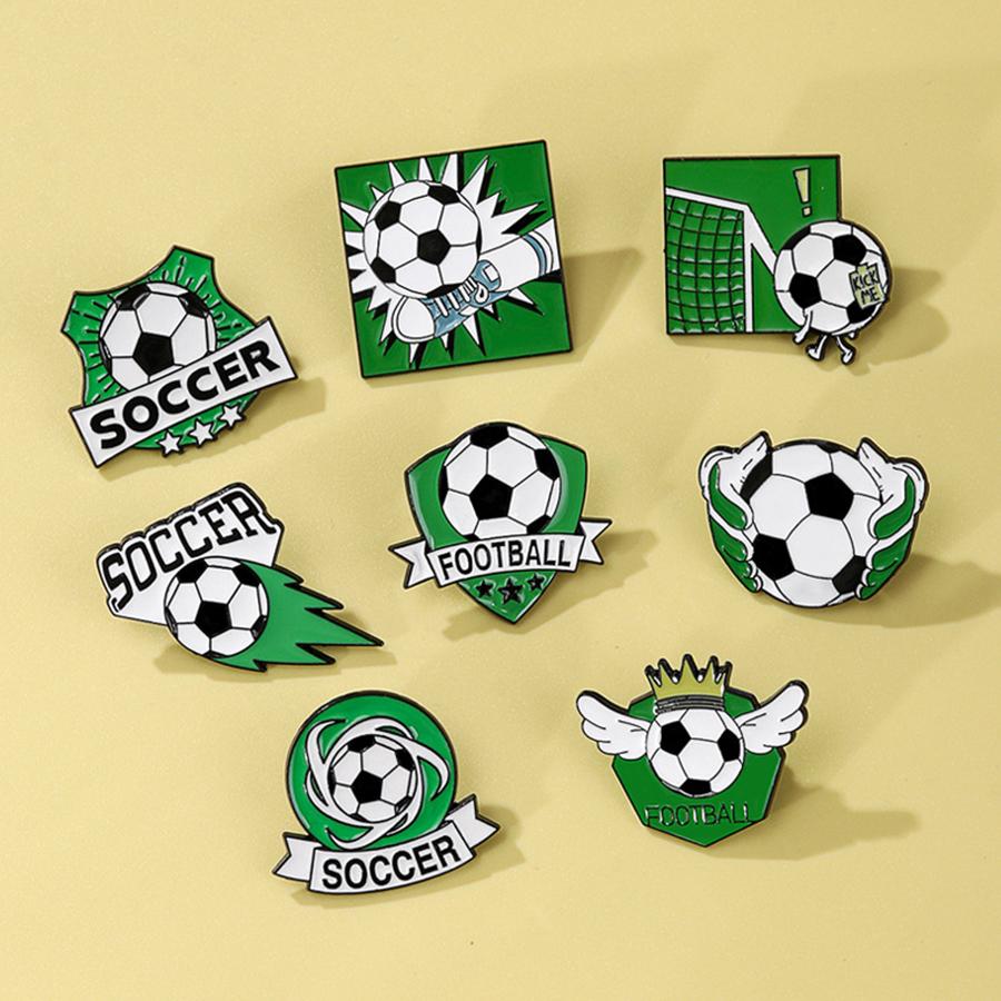 Football Pin, Adorable Cartoon Alloy Drop Oil, Unique Creative Backpack Accessory Sports Series Badge