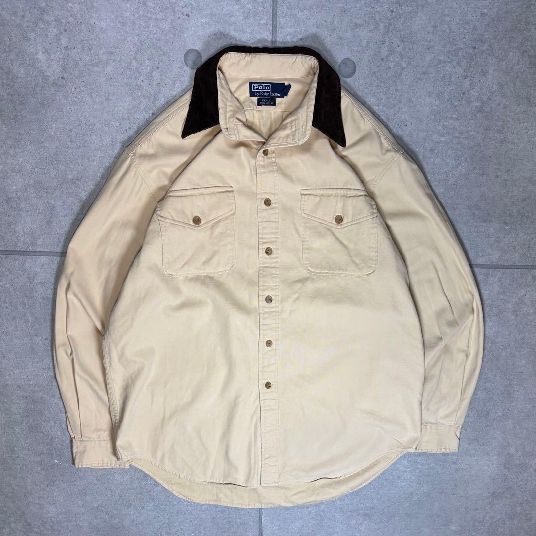 

[USED] Ralph Lauren PERCY long-sleeved shirt, duck, no-pony, 90s, corduroy
