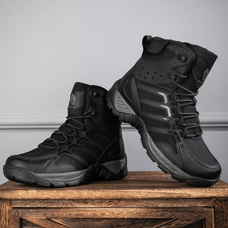 Fashion Vintage Style Mens Outdoor Boots Leisure Walk Outdoor Treking Shoes Non-Slip Man Mid-calf Western Boots New High Top Basic Boots