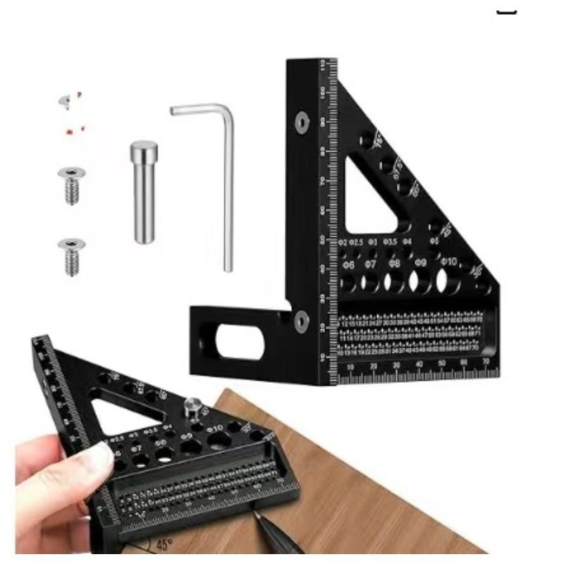 Woodworking Right Angle Triangle Ruler Aluminum Alloy 45 90 Degree Multi Angle High Precision Marking Square Ruler