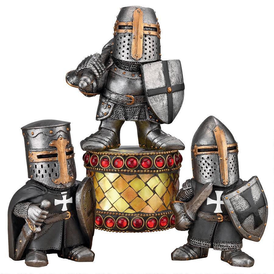 1PC Scultura Guardia Medievale Giardino Decorativo Armatura Cavaliere Gnomo Guardia Scultura Europea Artigianato in Resina