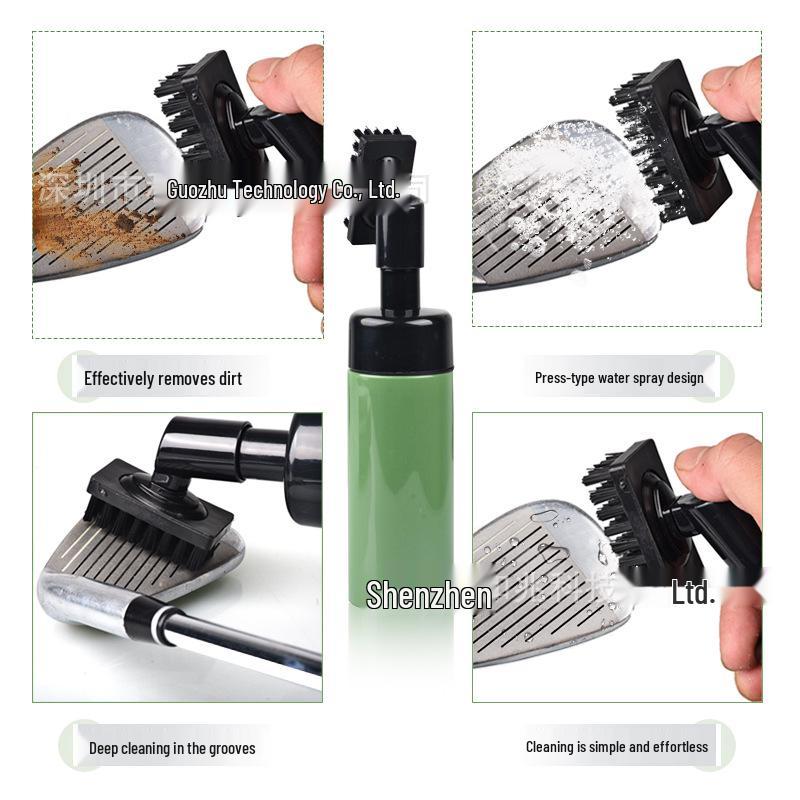 Multifunctional Golf Club & Ball Cleaning Brush with Spray Bottle
