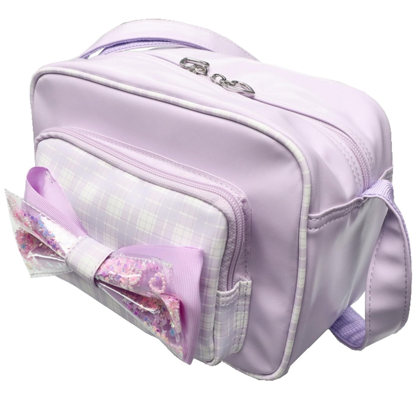 

Kindergarten Kindergarten Shoulder Crossbody Nursery School [Kids Foret] Bag, Girls, Ribbon, Glitter, Sequins, Bag, Bag, Bag, (Lavender)
