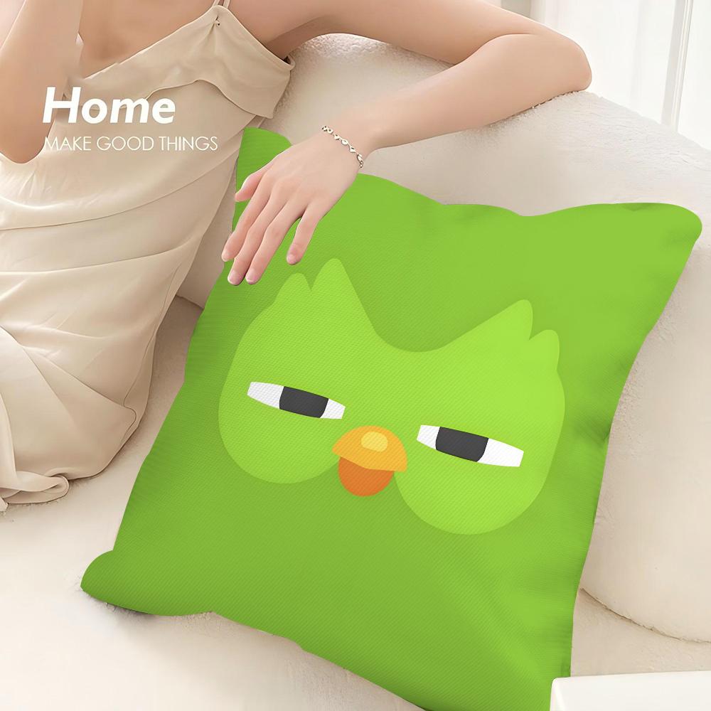 D-Duolingo Sowa D-Duo Poszewka na Poduszkę Dekoracyjna na Sofę Domowa Dwustronny Nadruk Pluszowy Kwadratowy Pokrowiec na Poduszkę Dekoracja Poduszki Pokrowiec