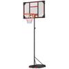 Basketball Hoop Outdoor Indoor, 210-260cm Height Adjustable Basketball Hoop with Wheels, Larger Base, for 6+ Years, Red