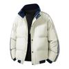 Stand-up collar down cotton-padded clothes for men's winter new warm thickened three-bar bread clothes loose large-size jacket