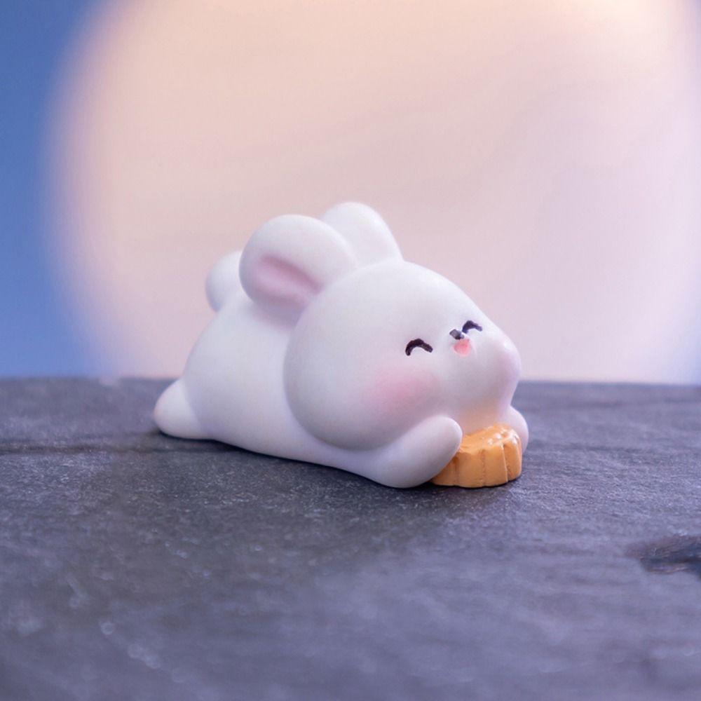 Cartoon Bunny Micro Landscape Chinese Style Bunny Statue  Mid-Autumn Festival