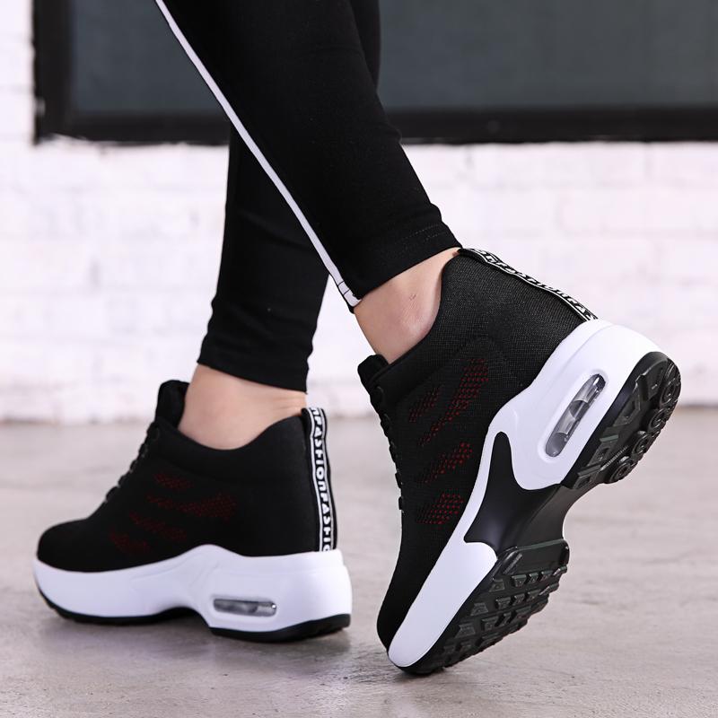 Summer Women's Sneakers Thick Soled Running Anti Slip Breathable Vulcanized Shoes Height Increasing Casual Mesh Shoes