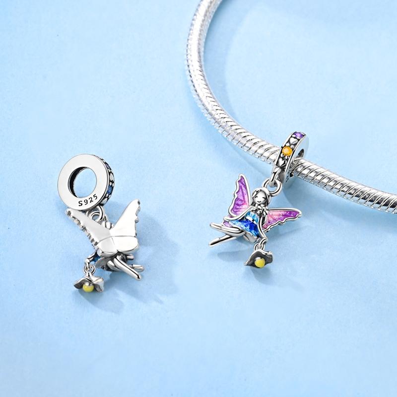 Original Copper Stylish Charms Beads Colorful Butterfly Pendants For Women Girls Fashion Bracelet Necklace Making Gifts