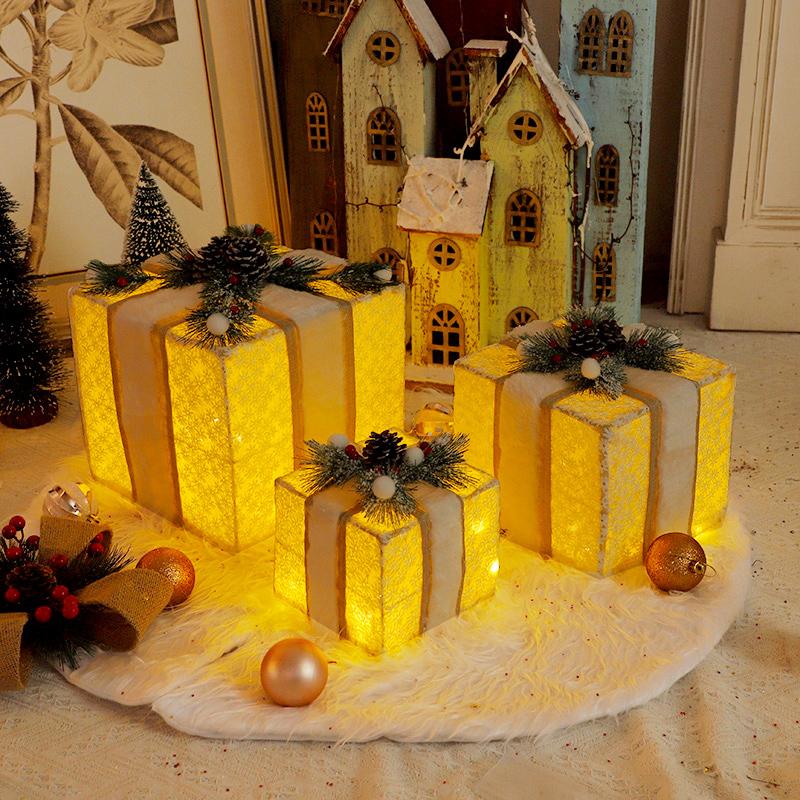 3 Pieces of Christmas Gift Boxes, Holiday Party Window Decorations, Christmas Tree Decorations, Christmas Gift Boxes, Gift Packs