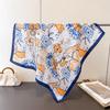 Vintage Rural High-end Printed Silk Scarf Imitation Square Versatile Shawl Neck Small Headscarf Women