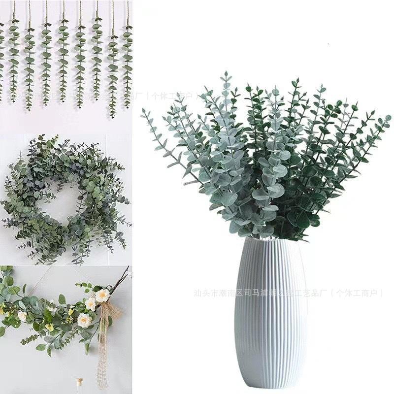 Artificial Eucalyptus Leaf Stem, Eucalyptus Money Leaf Simulation Green Plant Home Flower Arrangement Decoration