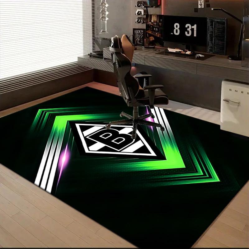 Mönchengladbach Wappen Teppich für Wohnzimmer, Spielzimmer, Büro, Schlafzimmer, Bürobodenmatte Verspieltes Design, Fan Geschenke Weihnachtsdeko