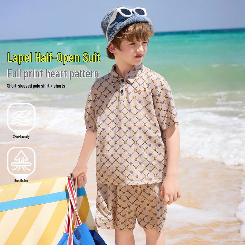 

ASK JUNIOR Kids Polo Collar Short-Sleeve T-shirt & Shorts Set 160