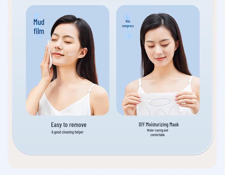 Kostenloser Versand auf weichen Einweg-Gesichtstüchern aus Baumwolle - Dick, doppelseitig verwendbar, Reinigungs- und Schönheitstücher im Rollenstil