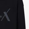 Armani Exchange Loose Fit Round Neck Printed Long Sleeve Sweatshirt Men Sweatshirt Black 6RZMAMZJ9KZ1200