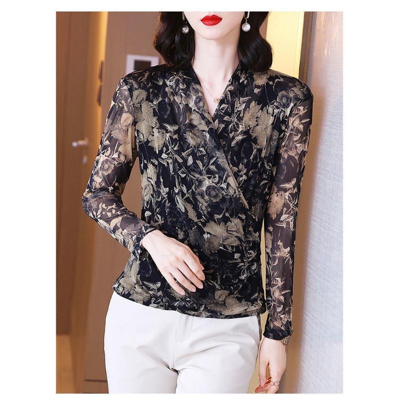 Lace Tops for Women Spring and Autumn New Style High-end Bottoming Shirts Women's Fashionable Shirts