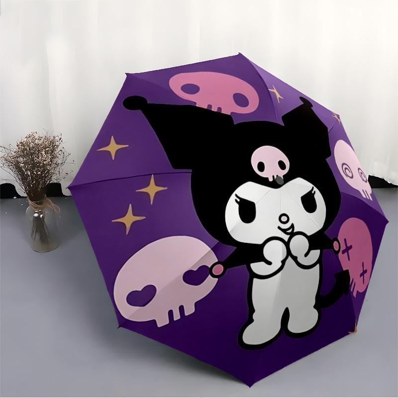 1pc Kuromi Automatic Opening/closing Umbrella, Compact Travel Umbrella - - Festive Accessory, Sturdy Ribs Yy250807052