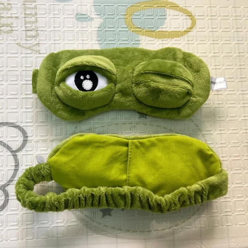 Maschera per Occhi Ombreggiante Donna Uomo Morbida Portatile Benda da Viaggio Maschera Occhi Rana Triste 3D Copertura Ombreggia Occhi Naturale per Dormire