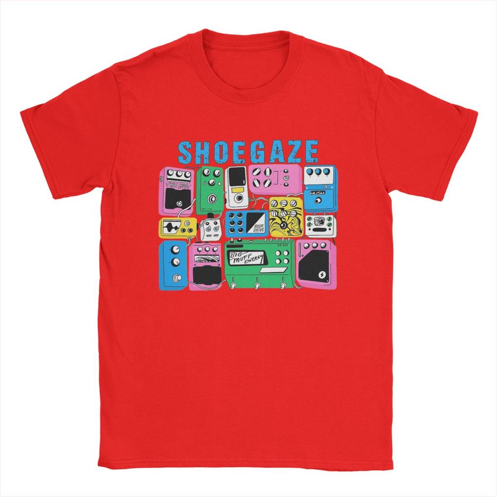 Shoegaze Guitar Pedal T Shirt Men Pure Cotton Vintage T-Shirts O Neck Tee Shirt Short Sleeve Tops Gift Idea