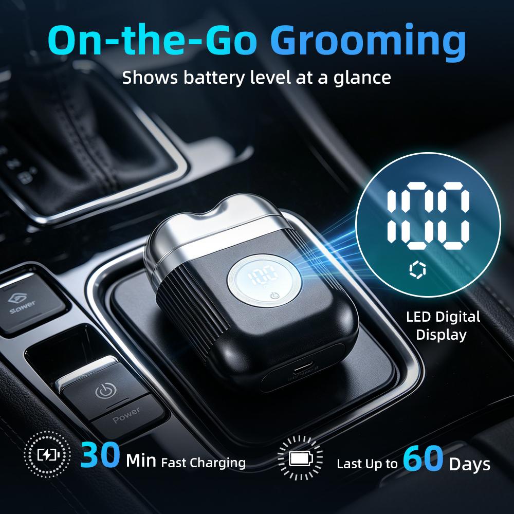 Electric Shaver for Men Floating Blades Portable Mini Electric Razor Waterproof Beard Trimmer Face & Beard Wet/Dry Shaver