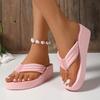Fashion Fashion Pink Platform Flip Flops for Women 2025 Summer Lightweight Non Slip Beach Slippers Woman Comfort Clip Toe Wedge Sandals