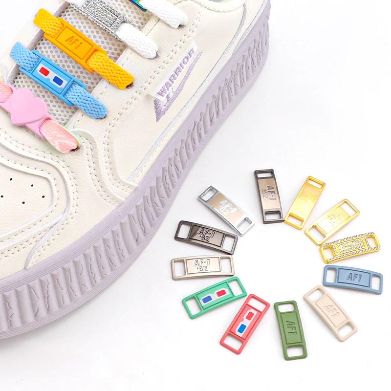 NEW AF1 Diamond Shoe Charms Fashion Laces Buckle Quality Metal Shoelaces Decoration Chapa Air Force Shoes One  Accessories 1Pair