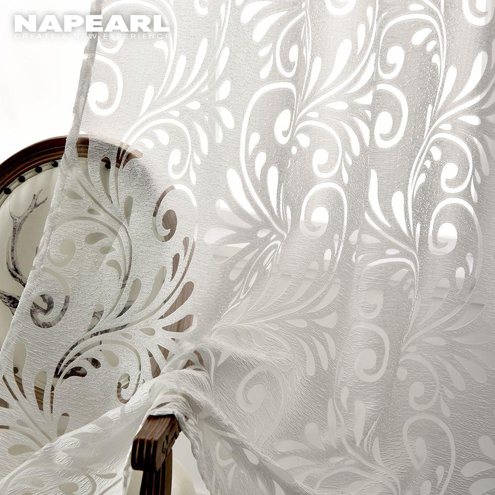 1PC Napearl Fashionable and Versatile European Retro Jacquard Solid Color Gauze Curtain for Living Room Bedroom Home Decor