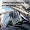 Car Home Dual-use Neck Hanging Digital Display Fan Outdoor Waist Hanging Fan USB Power Bank Fan/portable Power Bank 2-in-1