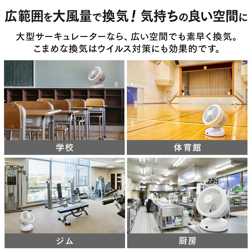 IRIS OHYAMA Circulator 50 tatami mat DC 3D remote control commercial white Fan, compatible, motor, airflow, included, large, use, PCF-DC23-W,
