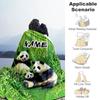 Panda Family Personalized Text Blanket Throw Customizable Blanket Soft Warm Cozy for Livingroom Nap Living Room Picnics All-Season Use