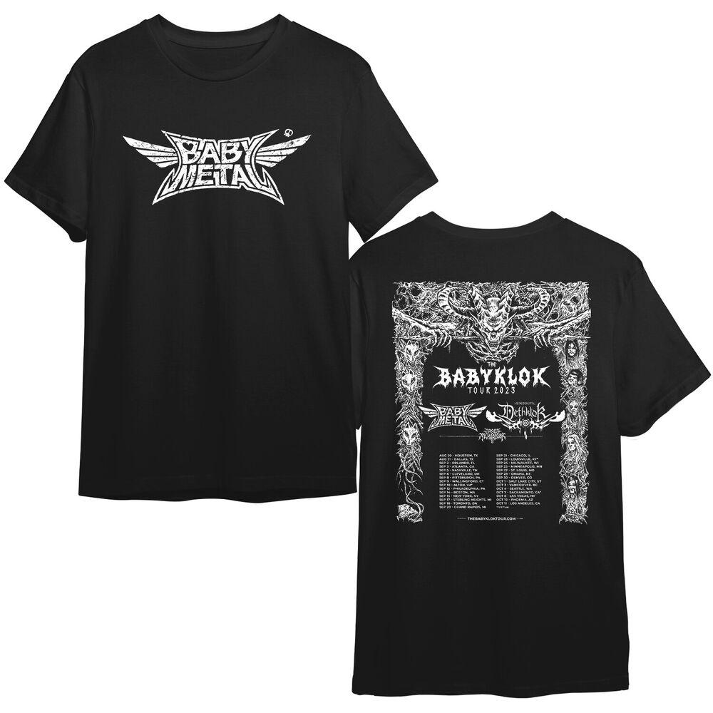 

Распродажа Babymetal Футболка унисекс Babymetal The Babyklok Us Tour 2023 Babymetal