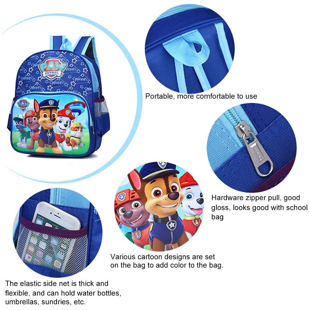 Paw Patrol Backpack Travel Bag With Side Mesh Pocket For Kids, Blue