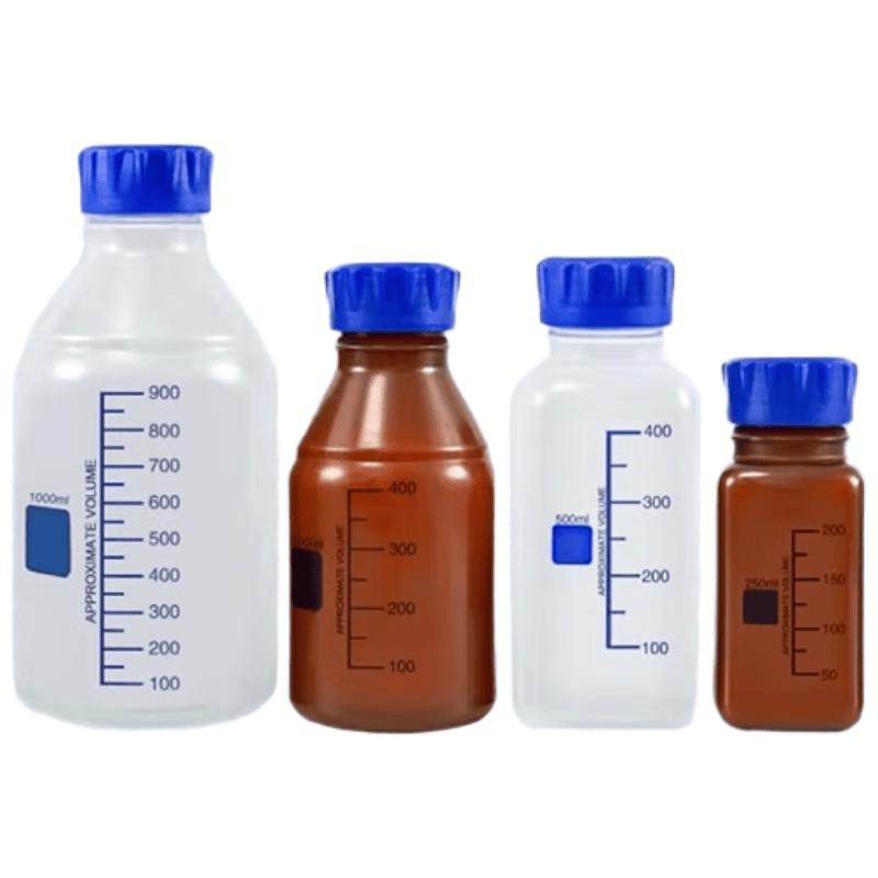 GL45 PP Plastic Reagent Bottles with Blue Cap
