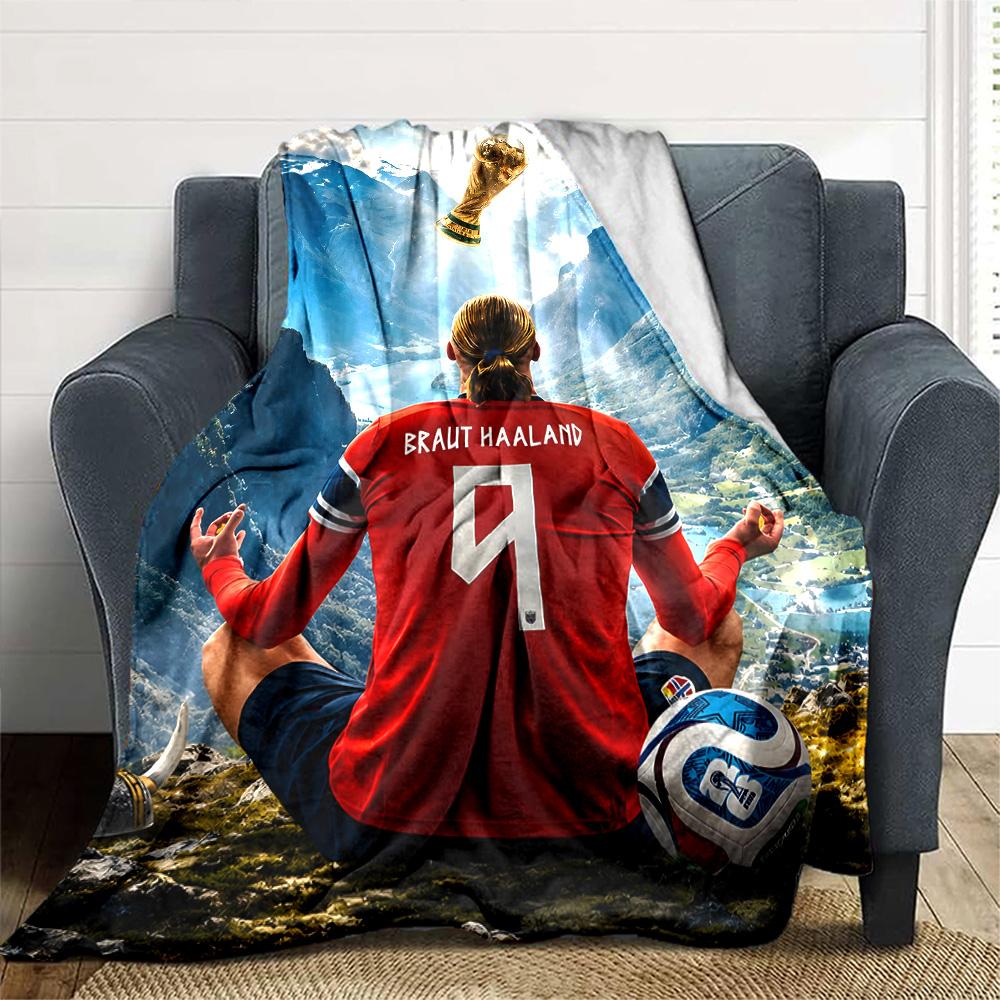 1pc Haaland11 Blanket, Gift, for Men and Women, Soft Blanket, Good for Sofa Bed Couch Travel, Lightweight Flannel Blanket