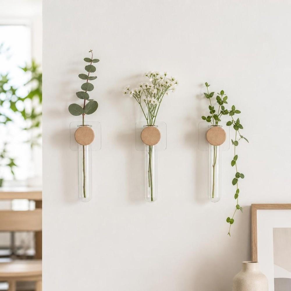 Vase Wall Mounted Planter Home Ornaments Flower Pot Hydroponic Planter Shelf Living Room