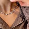 Su Chuang S925 Sterling Silver Retro Peach Heart Necklace for Women - High-End Sweater Chain in Thai Silver