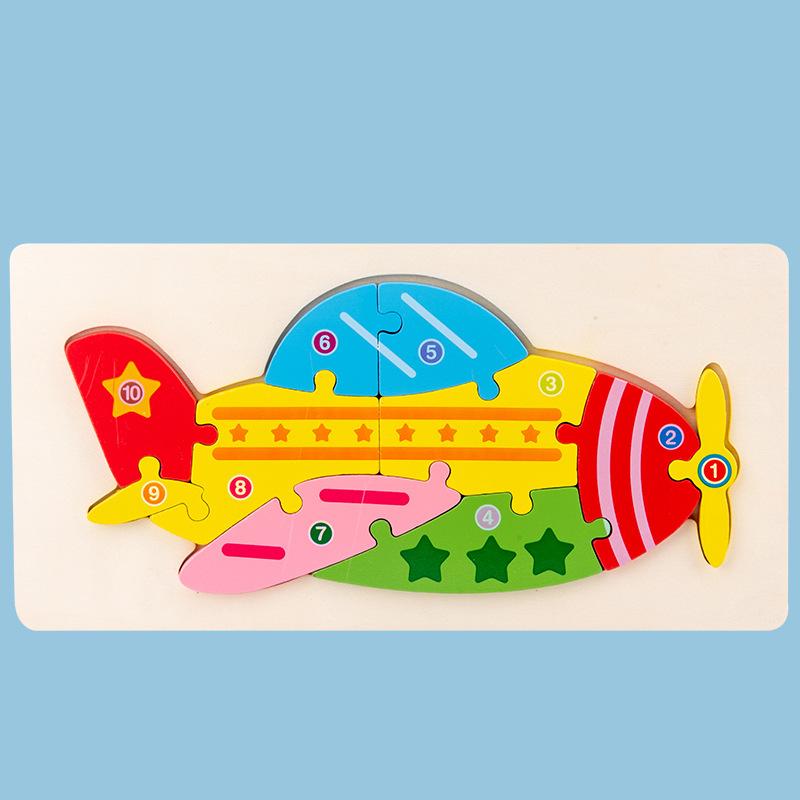 Big Size Cartoon Animal 3D Wooden Puzzle Jigsaw For Children Montessori Assemble Early Education Puzzle Game Toy Baby Gift