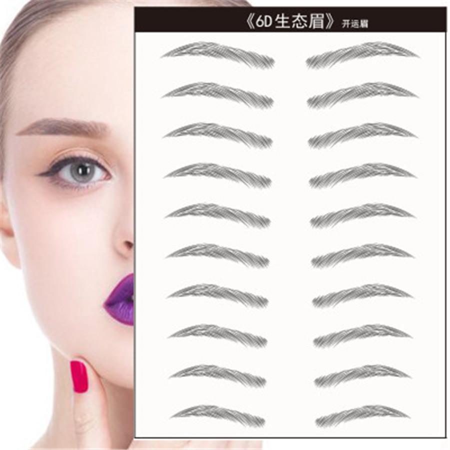 

50 Pairs Hair-like Stick-On Authentic Eyebrows Tattoo Sticker Waterproof 5 Kinds