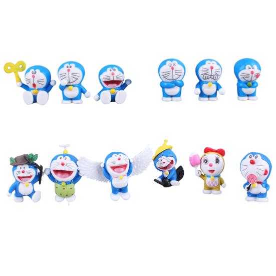 6Pcs/Set Action Figurine Six Styles Colorful Wing Design Anime Doraemon Model Toy for Home