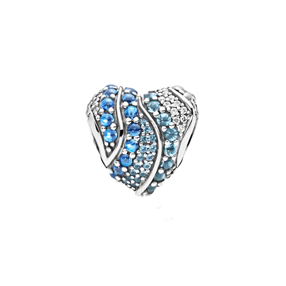 Pandora Gradient Blue Ocean Heart 925 Silver Jewelry Accessories Women Jewelry 797015NABMX Blue,F