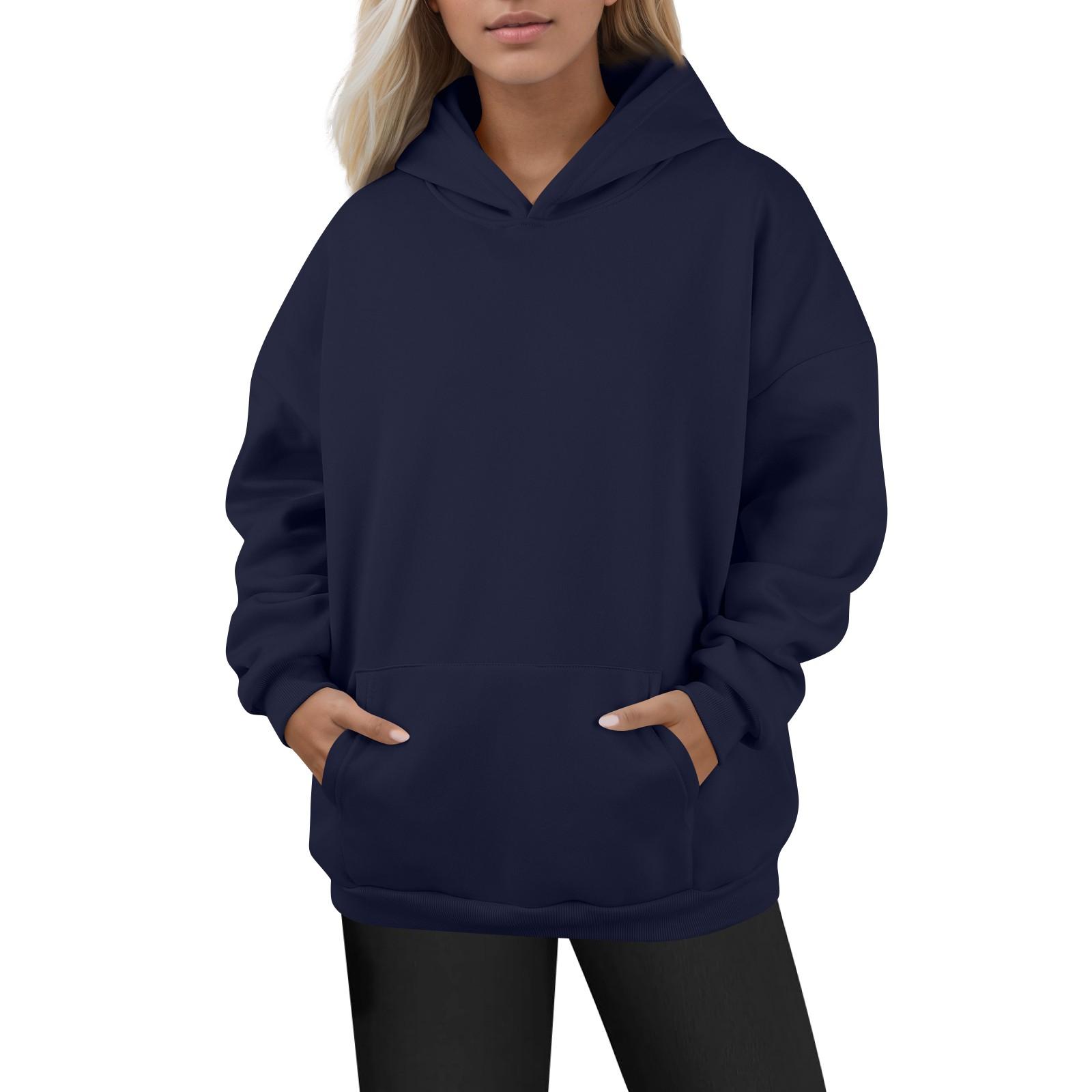 

Women s Fashion Daily Versatile Casual O-neck Sweatshirts Long Sleeve Solid Color Top Sweatshirts XL