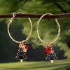 Women's Fashion Hoop Earrings Jewelry Gift, Simple and Elegant Christmas Bell and Christmas Tree Pendant, Christmas Earrings Suitable for Da