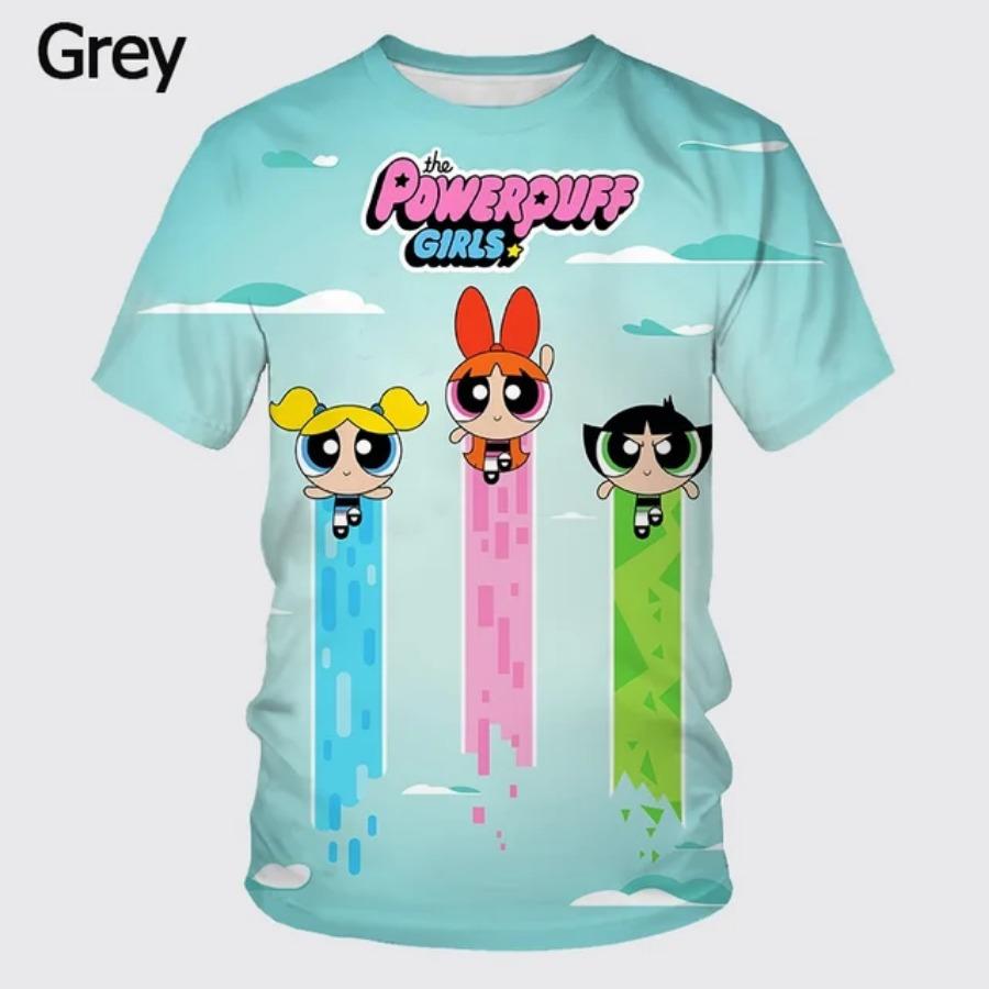 New Men Women 3D Print Cartoon the P-Powerpuff Girls Casual T Shirt Children's Cool Fashion Unisex Summer Short Sleeve Tees