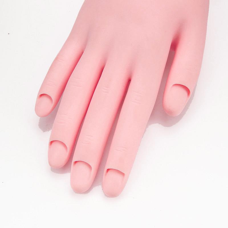Silicone Nail Art Practice Hand - Bendable Right Hand for Beginners