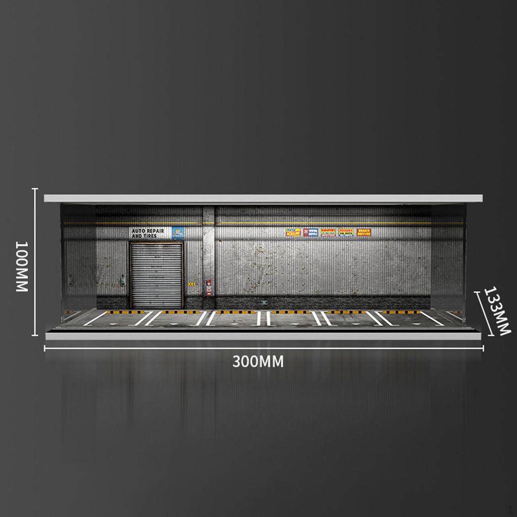 1/64 Model Car Display Case Diorama Decorative Scenario Toy Storage Box Showcase Organizer for