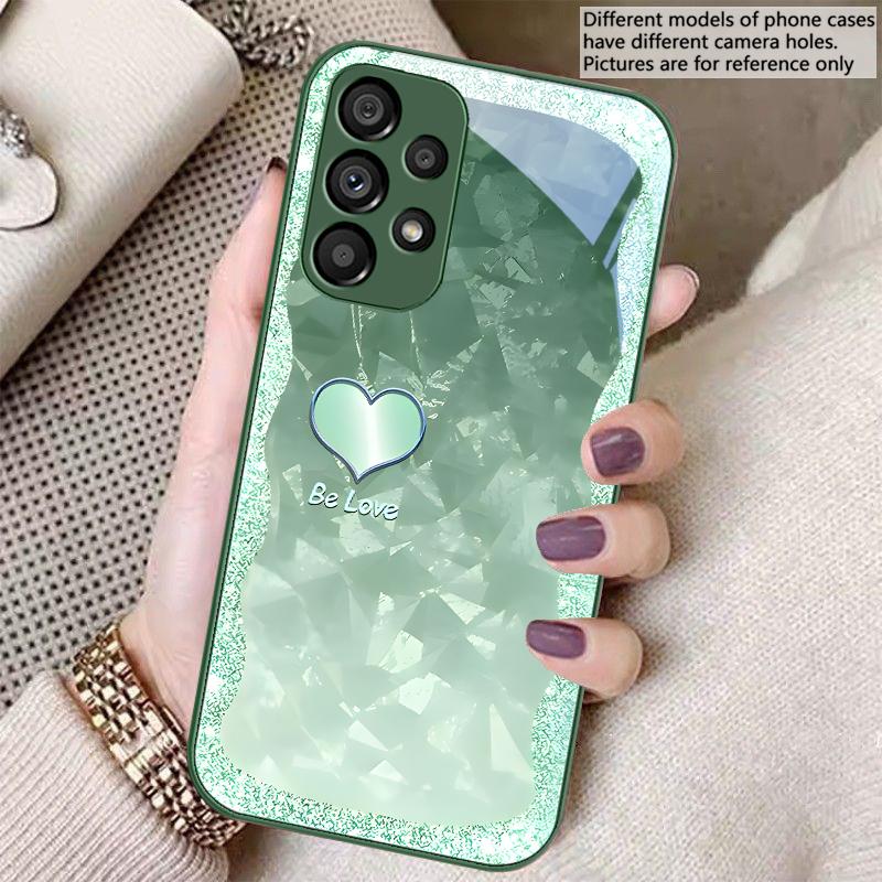 Gradient Purple Heart For Samsung S8 S9 S10 S20 Ultra S21 Pro S22 Plus S23 FE S24 Ultra S25 Edge S25Ultra Glass Phone Case